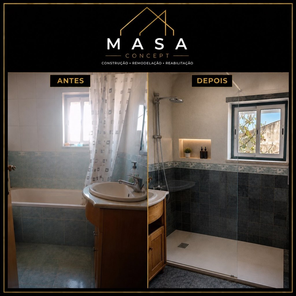 Remodelação de casa de banho realizada pela MASA CONCEPT